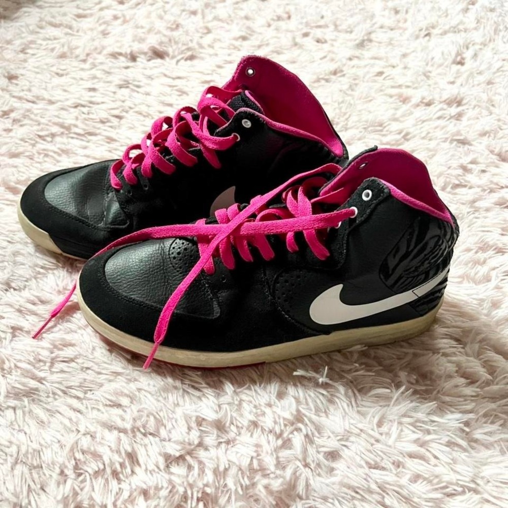 Nike Paul Rodriguez 7 Hi SB Mens 8‎ 616355-016 Black Pink Foil Urban Sneakers